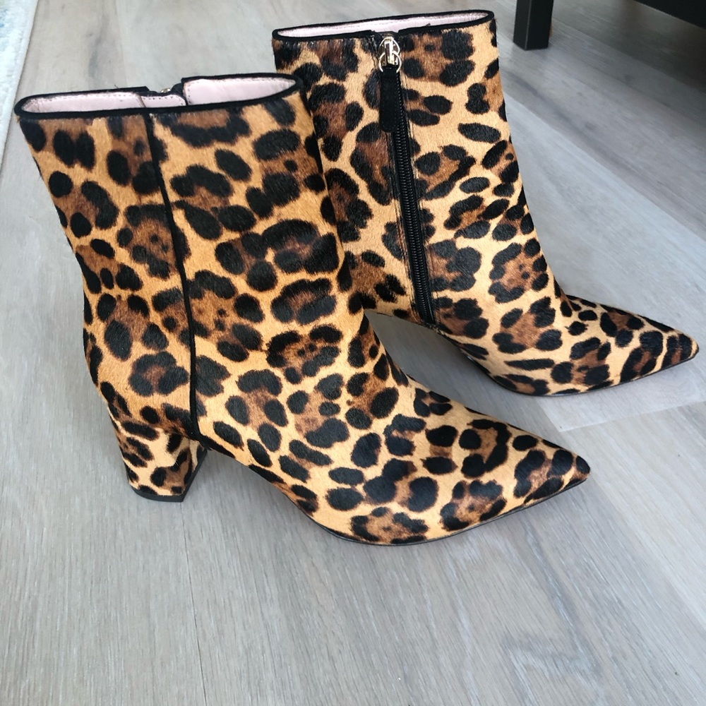 J.Crew Pointed-Toe Sadie Boots in Leopard Calf Hair